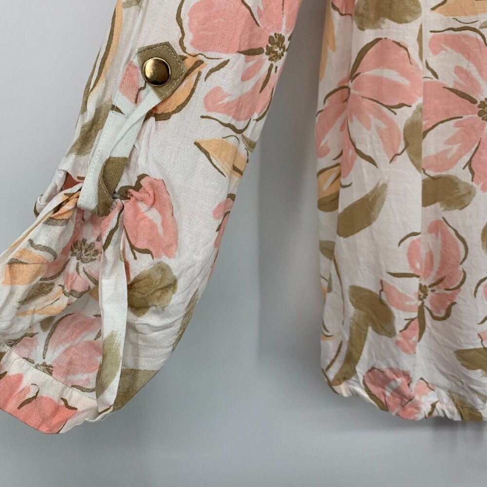 Ruby Rd. Jacket Floral Print Full Zip Front Roll … - image 6